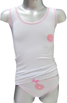 Майка для девочек "Белая с рисунокм" 7653 (размер 2-3 года) - Белье - клуб-магазин детской одежды oldbear.ru